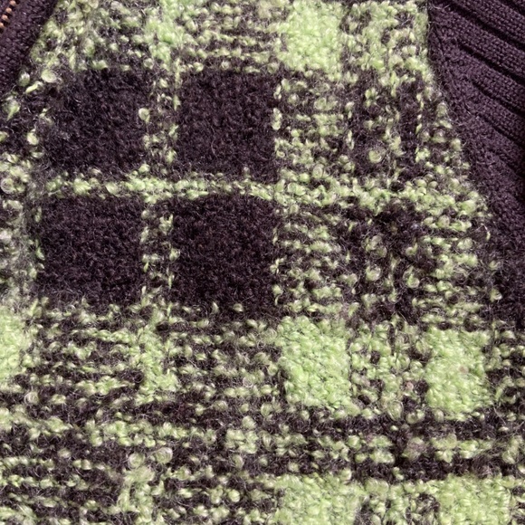 Carlisle Women’s Green And Black Zip-Up Wool/Mohair Sweater – Size Med (A110) - Picture 5 of 6